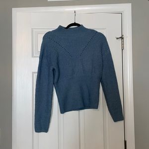 Blue mock neck sweater